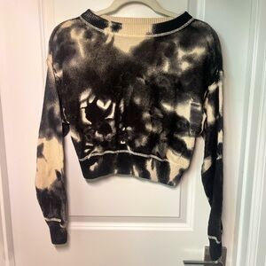 Natural Life Cream and Black Knit Cropped Sweater